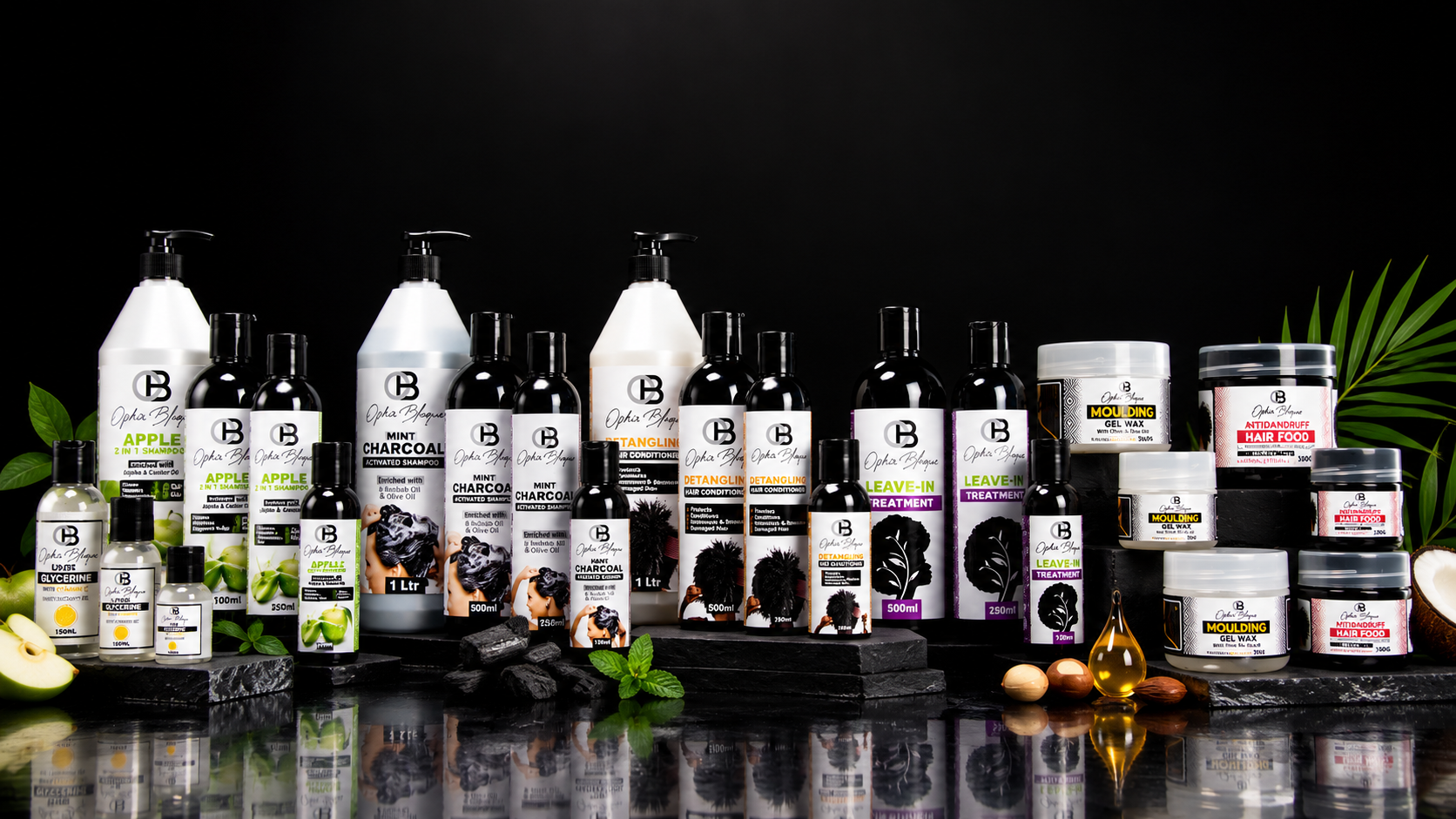 Ophir Blaque collection of hair, personal and home care products
